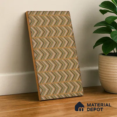 Subway Wall & Floor Tile TL 05235 B Lines & Layers Salmon Rust Decor 12 x 6 inch Vitrified Matte Finish - 8 mm | 8 Random Faces | Suitable for Accent / Feature Walls, Bathroom, Kitchen Wall & Backsplashes