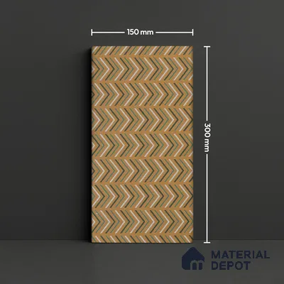 Subway Wall & Floor Tile TL 05235 B Lines & Layers Salmon Rust Decor 12 x 6 inch Vitrified Matte Finish - 8 mm | 8 Random Faces | Suitable for Accent / Feature Walls, Bathroom, Kitchen Wall & Backsplashes