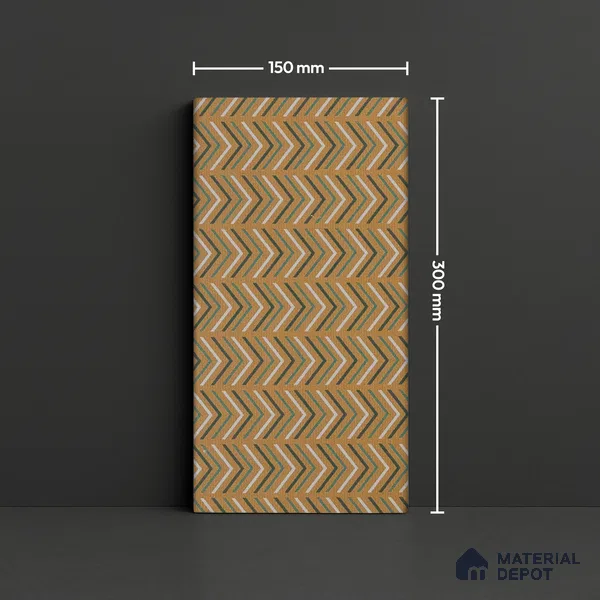 Subway Wall & Floor Tile TL 05235 B Lines & Layers Salmon Rust Decor 12 x 6 inch Vitrified Matte Finish - 8 mm | 8 Random Faces | Suitable for Accent / Feature Walls, Bathroom, Kitchen Wall & Backsplashes