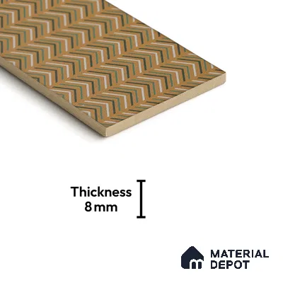 Subway Wall & Floor Tile TL 05235 B Lines & Layers Salmon Rust Decor 12 x 6 inch Vitrified Matte Finish - 8 mm | 8 Random Faces | Suitable for Accent / Feature Walls, Bathroom, Kitchen Wall & Backsplashes
