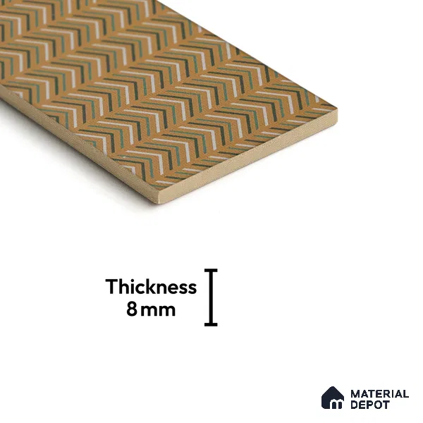 Subway Wall & Floor Tile TL 05235 B Lines & Layers Salmon Rust Decor 12 x 6 inch Vitrified Matte Finish - 8 mm | 8 Random Faces | Suitable for Accent / Feature Walls, Bathroom, Kitchen Wall & Backsplashes