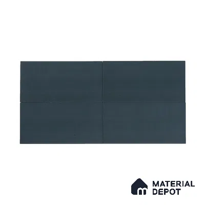 Subway Wall & Floor Tile TL 05235 C Lines & Layers Navy Blue Plain 12 x 6 inch Vitrified Matte Finish - 8 mm | 9 Random Faces | Suitable for Accent / Feature Walls, Bathroom, Kitchen Wall & Backsplashes