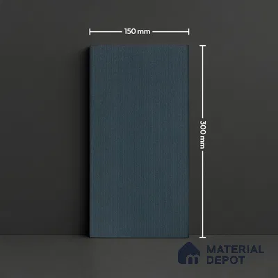 Subway Wall & Floor Tile TL 05235 C Lines & Layers Navy Blue Plain 12 x 6 inch Vitrified Matte Finish - 8 mm | 9 Random Faces | Suitable for Accent / Feature Walls, Bathroom, Kitchen Wall & Backsplashes