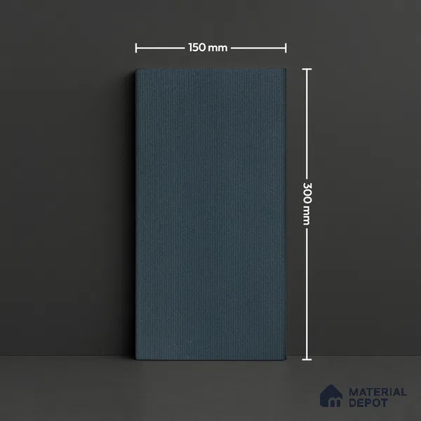 Subway Wall & Floor Tile TL 05235 C Lines & Layers Navy Blue Plain 12 x 6 inch Vitrified Matte Finish - 8 mm | 9 Random Faces | Suitable for Accent / Feature Walls, Bathroom, Kitchen Wall & Backsplashes