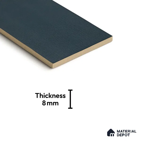 Subway Wall & Floor Tile TL 05235 C Lines & Layers Navy Blue Plain 12 x 6 inch Vitrified Matte Finish - 8 mm | 9 Random Faces | Suitable for Accent / Feature Walls, Bathroom, Kitchen Wall & Backsplashes