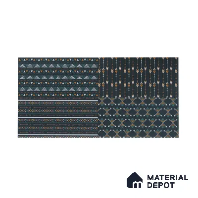 Subway Wall & Floor Tile TL 05235 D Lines & Layers Navy Blue Decor 12 x 6 inch Vitrified Matte Finish - 8 mm | 8 Random Faces | Suitable for Accent / Feature Walls, Bathroom, Kitchen Wall & Backsplashes (Sample)