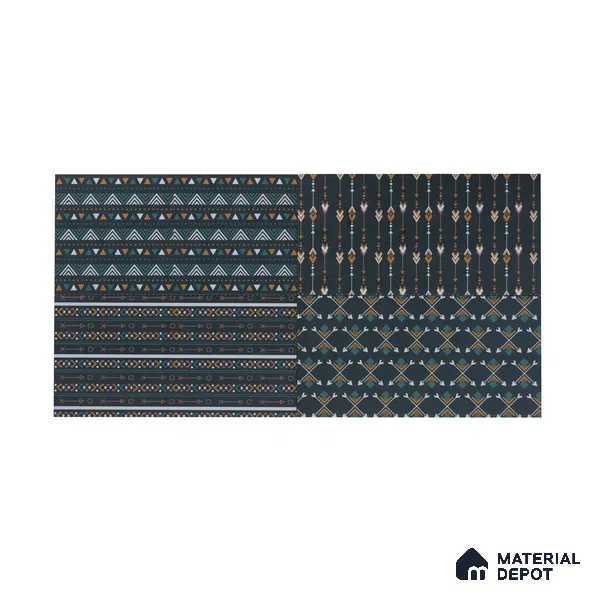 Subway Wall & Floor Tile TL 05235 D Lines & Layers Navy Blue Decor 12 x 6 inch Vitrified Matte Finish - 8 mm | 8 Random Faces | Suitable for Accent / Feature Walls, Bathroom, Kitchen Wall & Backsplashes (Sample)