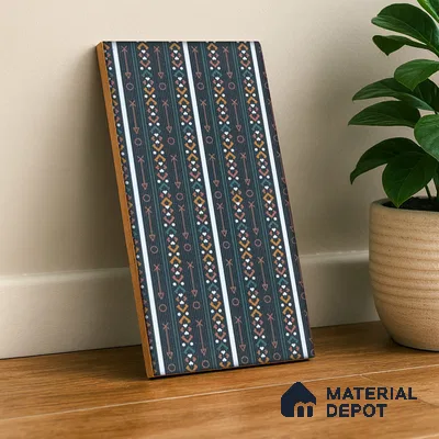 Subway Wall & Floor Tile TL 05235 D Lines & Layers Navy Blue Decor 12 x 6 inch Vitrified Matte Finish - 8 mm | 8 Random Faces | Suitable for Accent / Feature Walls, Bathroom, Kitchen Wall & Backsplashes (Sample)