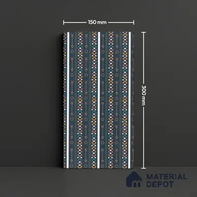 Subway Wall & Floor Tile TL 05235 D Lines & Layers Navy Blue Decor 12 x 6 inch Vitrified Matte Finish - 8 mm | 8 Random Faces | Suitable for Accent / Feature Walls, Bathroom, Kitchen Wall & Backsplashes (Sample)