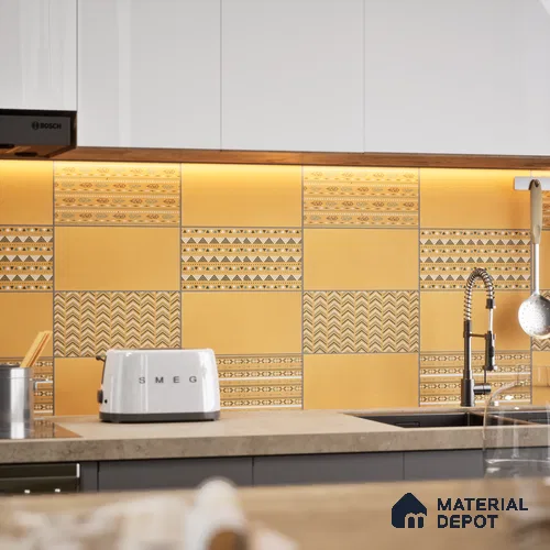 Subway Wall & Floor Tile TL 05235 Lines & Layers Salmon Rust Plain 12 x 6 inch Vitrified Matte Finish - 8 mm | 9 Random Faces | Suitable for Accent / Feature Walls, Bathroom, Kitchen Wall & Backsplashes