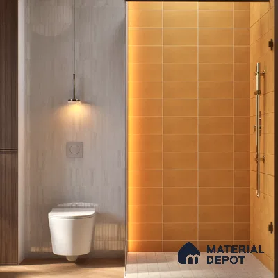 Subway Wall & Floor Tile TL 05235 Lines & Layers Salmon Rust Plain 12 x 6 inch Vitrified Matte Finish - 8 mm | 9 Random Faces | Suitable for Accent / Feature Walls, Bathroom, Kitchen Wall & Backsplashes
