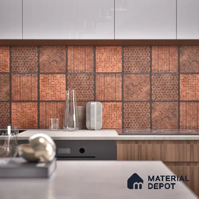Subway Wall & Floor Tile TL 05252 B Marrueco Goldstone Decor 8 x 8 inch Vitrified Matte Finish - 8 mm | Random Design | Suitable for Accent / Feature Walls, Bathroom, Kitchen Wall & Backsplashes | Please Expect a Slight Variation of Pattern