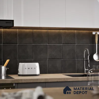 Subway Wall & Floor Tile TL 05252 C Marrueco Grizzle Grey Base 8 x 8 inch Vitrified Matte Finish - 8 mm | Suitable for Accent / Feature Walls, Bathroom, Kitchen Wall & Backsplashes | Please Expect a Slight Variation of Pattern