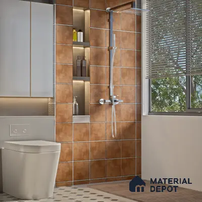 Subway Wall & Floor Tile TL 05252 Marrueco Burnished Brown Base 8 x 8 inch Vitrified Matte Finish - 8 mm | Suitable for Accent / Feature Walls, Bathroom, Kitchen Wall & Backsplashes | Please Expect a Slight Variation of Pattern