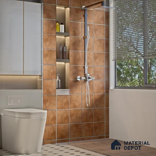Subway Wall & Floor Tile TL 05252 Marrueco Burnished Brown Base 8 x 8 inch Vitrified Matte Finish - 8 mm | Suitable for Accent / Feature Walls, Bathroom, Kitchen Wall & Backsplashes | Please Expect a Slight Variation of Pattern