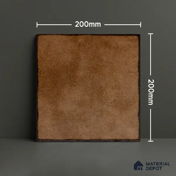 Subway Wall & Floor Tile TL 05252 Marrueco Burnished Brown Base 8 x 8 inch Vitrified Matte Finish - 8 mm | Suitable for Accent / Feature Walls, Bathroom, Kitchen Wall & Backsplashes | Please Expect a Slight Variation of Pattern