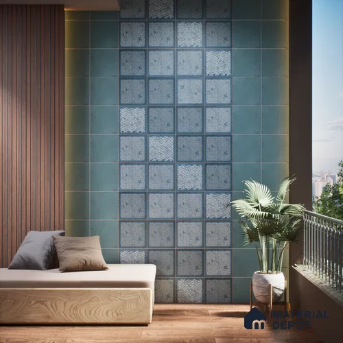 Subway Moroccan Wall & Floor Tile TL 05269 B Mythos Navia Azul Decor 8 x 8 inch Vitrified Matte Finish - 8 mm | 12 Random Faces | Suitable for Accent / Feature Walls, Bathroom, Kitchen Wall & Backsplashes | Please Expect a Slight Variation of Pattern