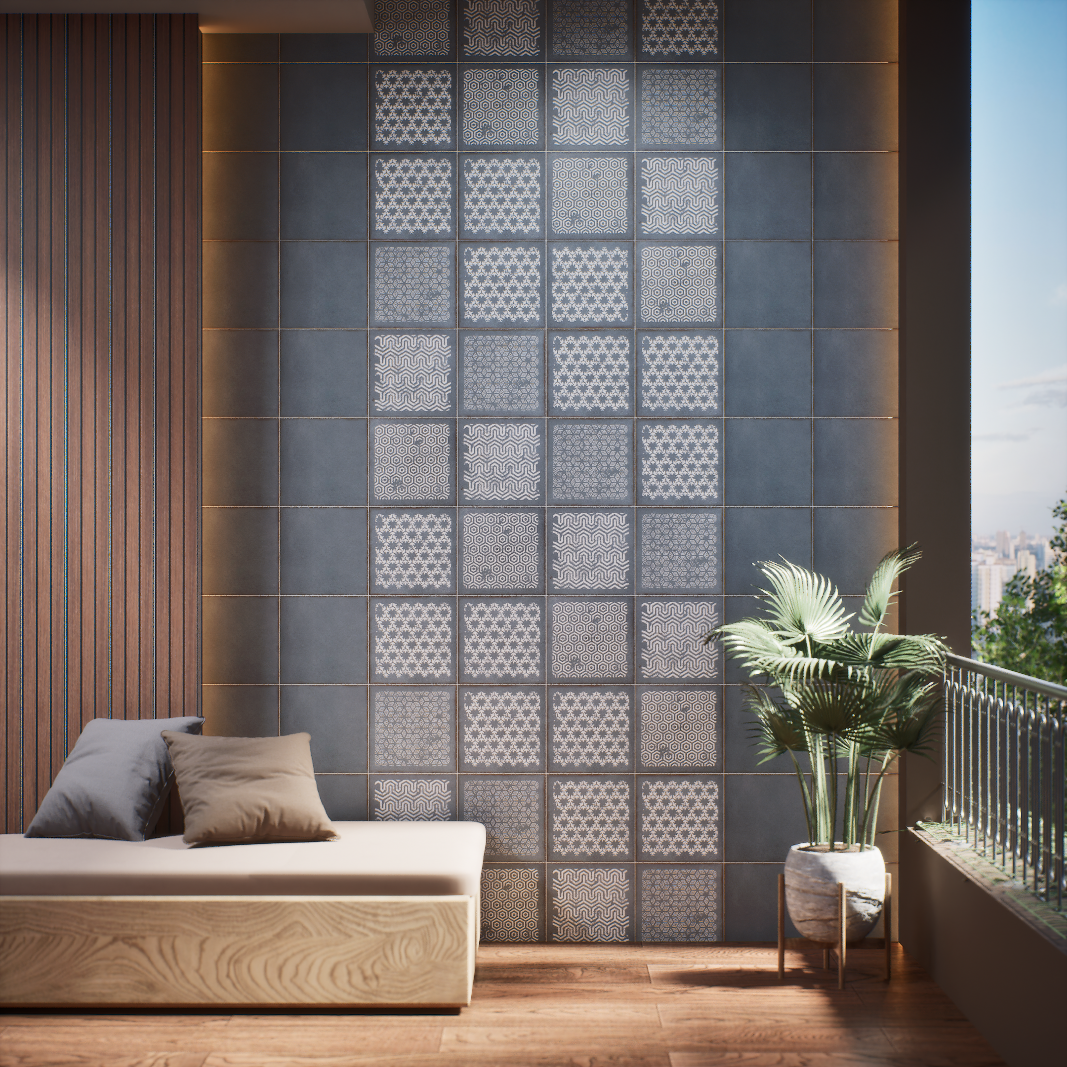 Subway Wall & Floor Tile TL 05269 C Mythos Slated Syncstone Plain 8 x 8 inch Vitrified Matte Finish - 8 mm | 12 Random Faces | Suitable for Accent / Feature Walls, Bathroom, Kitchen Wall & Backsplashes | Please Expect a Slight Variation of Pattern