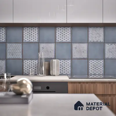 Subway Moroccan Wall & Floor Tile TL 05269 D Mythos Slated Syncstone Decor 8 x 8 inch Vitrified Matte Finish - 8 mm | 12 Random Faces | Suitable for Accent / Feature Walls, Bathroom, Kitchen Wall & Backsplashes | Please Expect a Slight Variation of Pattern