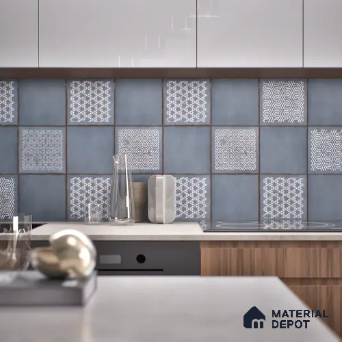 Subway Moroccan Wall & Floor Tile TL 05269 D Mythos Slated Syncstone Decor 8 x 8 inch Vitrified Matte Finish - 8 mm | 12 Random Faces | Suitable for Accent / Feature Walls, Bathroom, Kitchen Wall & Backsplashes | Please Expect a Slight Variation of Pattern