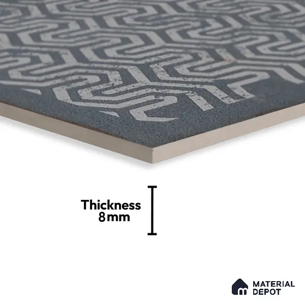 Subway Moroccan Wall & Floor Tile TL 05269 D Mythos Slated Syncstone Decor 8 x 8 inch Vitrified Matte Finish - 8 mm | 12 Random Faces | Suitable for Accent / Feature Walls, Bathroom, Kitchen Wall & Backsplashes | Please Expect a Slight Variation of Pattern