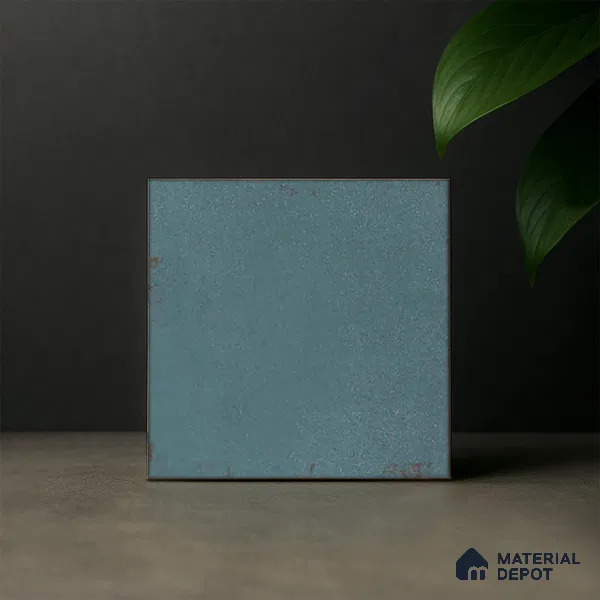 Subway Wall & Floor Tile TL 05269 Mythos Navia Azul Plain 8 x 8 inch Vitrified Matte Finish - 8 mm | 12 Random Faces | Suitable for Accent / Feature Walls, Bathroom, Kitchen Wall & Backsplashes | Please Expect a Slight Variation of Pattern (Sample)