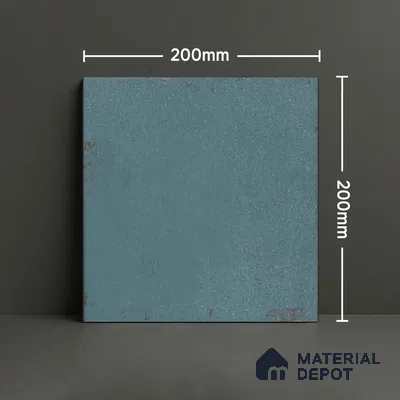 Subway Wall & Floor Tile TL 05269 Mythos Navia Azul Plain 8 x 8 inch Vitrified Matte Finish - 8 mm | 12 Random Faces | Suitable for Accent / Feature Walls, Bathroom, Kitchen Wall & Backsplashes | Please Expect a Slight Variation of Pattern (Sample)