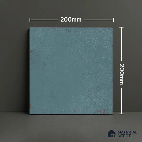 Subway Wall & Floor Tile TL 05269 Mythos Navia Azul Plain 8 x 8 inch Vitrified Matte Finish - 8 mm | 12 Random Faces | Suitable for Accent / Feature Walls, Bathroom, Kitchen Wall & Backsplashes | Please Expect a Slight Variation of Pattern (Sample)