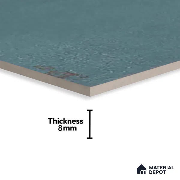 Subway Wall & Floor Tile TL 05269 Mythos Navia Azul Plain 8 x 8 inch Vitrified Matte Finish - 8 mm | 12 Random Faces | Suitable for Accent / Feature Walls, Bathroom, Kitchen Wall & Backsplashes | Please Expect a Slight Variation of Pattern (Sample)
