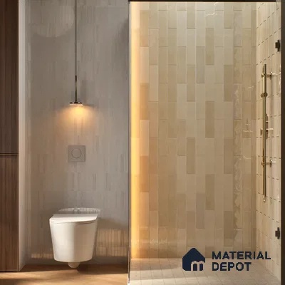 Subway Wall Tile TL 06161 D Eclat Blanc Lustrous Latte 12 x 3 inch Ceramic Glossy Finish - 10 mm | 48 Random Design | Suitable for Accent / Feature Walls, Bathroom, Kitchen Wall & Backsplashes