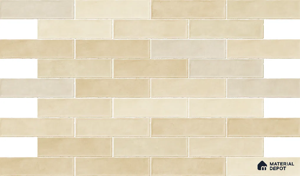 Subway Wall Tile TL 06161 D Eclat Blanc Lustrous Latte 12 x 3 inch Ceramic Glossy Finish - 10 mm | 48 Random Design | Suitable for Accent / Feature Walls, Bathroom, Kitchen Wall & Backsplashes