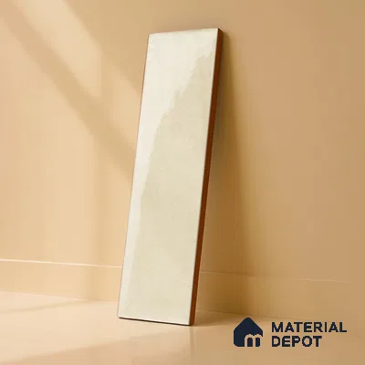 Subway Wall Tile TL 06161 D Eclat Blanc Lustrous Latte 12 x 3 inch Ceramic Glossy Finish - 10 mm | 48 Random Design | Suitable for Accent / Feature Walls, Bathroom, Kitchen Wall & Backsplashes