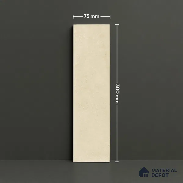 Subway Wall Tile TL 06161 D Eclat Blanc Lustrous Latte 12 x 3 inch Ceramic Glossy Finish - 10 mm | 48 Random Design | Suitable for Accent / Feature Walls, Bathroom, Kitchen Wall & Backsplashes