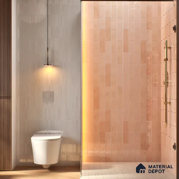 Subway Wall Tile TL 06161 G Eclat Blanc Glint Surface 12 x 3 inch Ceramic Glossy Finish - 10 mm | 48 Random Design | Suitable for Accent / Feature Walls, Bathroom, Kitchen Wall & Backsplashes (Sample)