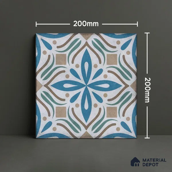 Subway Moroccan Wall & Floor Tile TL 05255 B Silonite Minerva Decor 8 x 8 inch Vitrified Matte Finish - 8 mm | Random Design | Suitable for Accent / Feature Walls, Bathroom, Kitchen Wall & Backsplashes | Please Expect a Slight Variation of Pattern (Sample)
