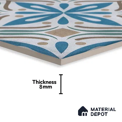 Subway Moroccan Wall & Floor Tile TL 05255 B Silonite Minerva Decor 8 x 8 inch Vitrified Matte Finish - 8 mm | Random Design | Suitable for Accent / Feature Walls, Bathroom, Kitchen Wall & Backsplashes | Please Expect a Slight Variation of Pattern (Sample)