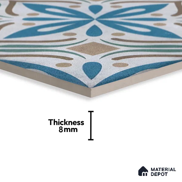 Subway Moroccan Wall & Floor Tile TL 05255 B Silonite Minerva Decor 8 x 8 inch Vitrified Matte Finish - 8 mm | Random Design | Suitable for Accent / Feature Walls, Bathroom, Kitchen Wall & Backsplashes | Please Expect a Slight Variation of Pattern (Sample)
