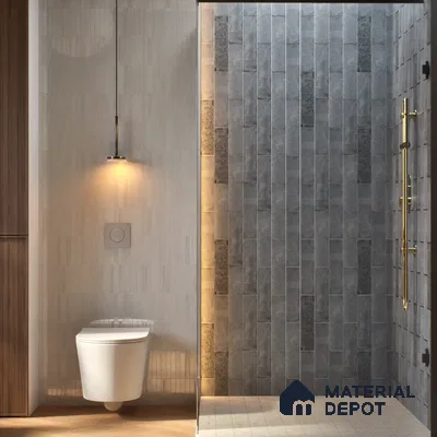 Subway Wall & Floor Tile TL 05227 B Urbanto Base Grey 12 x 3 inch Vitrified Matte Finish - 8 mm | 36 Random Faces | Suitable for Accent / Feature Walls, Bathroom, Kitchen Wall & Backsplashes (Sample)