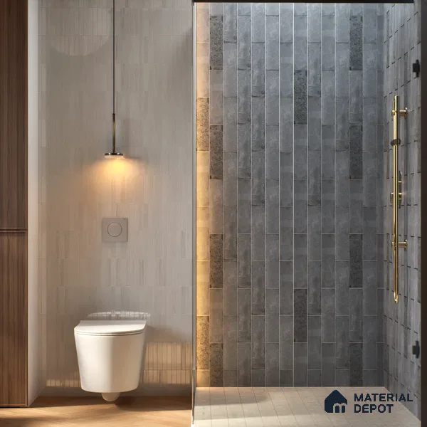 Subway Wall & Floor Tile TL 05227 B Urbanto Base Grey 12 x 3 inch Vitrified Matte Finish - 8 mm | 36 Random Faces | Suitable for Accent / Feature Walls, Bathroom, Kitchen Wall & Backsplashes (Sample)