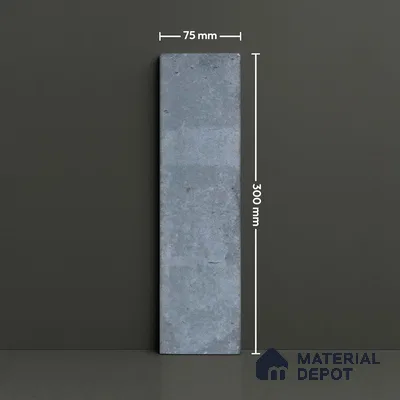 Subway Wall & Floor Tile TL 05227 B Urbanto Base Grey 12 x 3 inch Vitrified Matte Finish - 8 mm | 36 Random Faces | Suitable for Accent / Feature Walls, Bathroom, Kitchen Wall & Backsplashes (Sample)