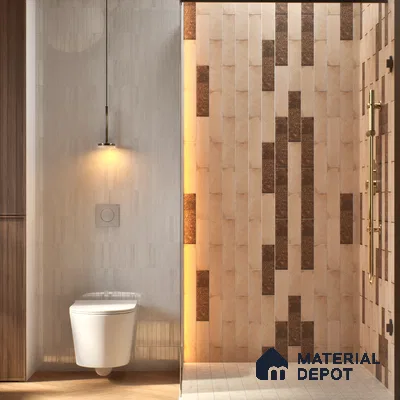 Subway Wall & Floor Tile TL 05227 C Urbanto Base Beige 12 x 3 inch Vitrified Matte Finish - 8 mm | 36 Random Faces | Suitable for Accent / Feature Walls, Bathroom, Kitchen Wall & Backsplashes (Sample)