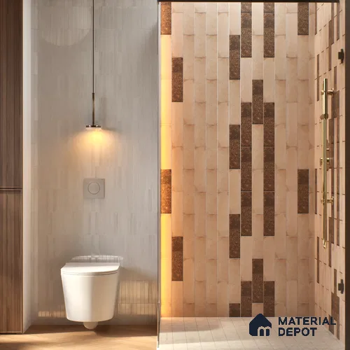 Subway Wall & Floor Tile TL 05227 C Urbanto Base Beige 12 x 3 inch Vitrified Matte Finish - 8 mm | 36 Random Faces | Suitable for Accent / Feature Walls, Bathroom, Kitchen Wall & Backsplashes