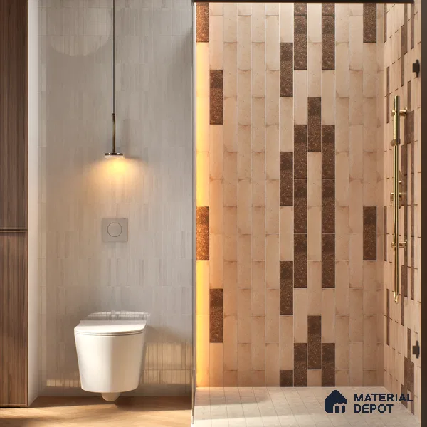 Subway Wall & Floor Tile TL 05227 C Urbanto Base Beige 12 x 3 inch Vitrified Matte Finish - 8 mm | 36 Random Faces | Suitable for Accent / Feature Walls, Bathroom, Kitchen Wall & Backsplashes (Sample)