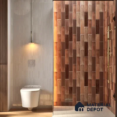Subway Wall & Floor Tile TL 05227 D Urbanto Base Maroon 12 x 3 inch Vitrified Matte Finish - 8 mm | 36 Random Faces | Suitable for Accent / Feature Walls, Bathroom, Kitchen Wall & Backsplashes (Sample)