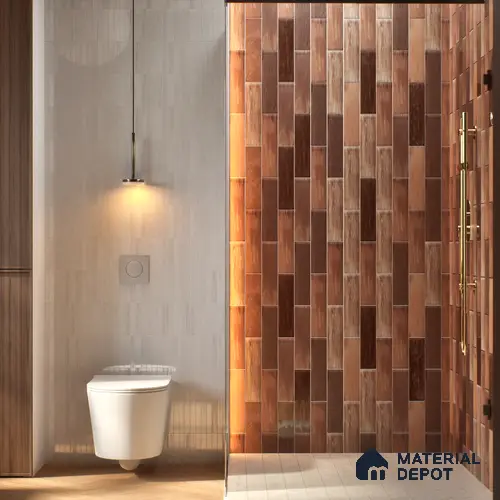Subway Wall & Floor Tile TL 05227 D Urbanto Base Maroon 12 x 3 inch Vitrified Matte Finish - 8 mm | 36 Random Faces | Suitable for Accent / Feature Walls, Bathroom, Kitchen Wall & Backsplashes