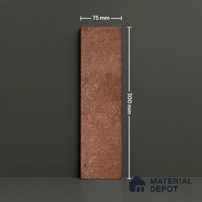 Subway Wall & Floor Tile TL 05227 D Urbanto Base Maroon 12 x 3 inch Vitrified Matte Finish - 8 mm | 36 Random Faces | Suitable for Accent / Feature Walls, Bathroom, Kitchen Wall & Backsplashes (Sample)