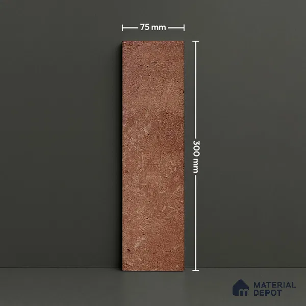 Subway Wall & Floor Tile TL 05227 D Urbanto Base Maroon 12 x 3 inch Vitrified Matte Finish - 8 mm | 36 Random Faces | Suitable for Accent / Feature Walls, Bathroom, Kitchen Wall & Backsplashes (Sample)
