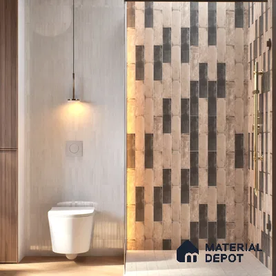 Subway Wall & Floor Tile TL 05227 Urbanto Base Brown 12 x 3 inch Vitrified Matte Finish - 8 mm | 36 Random Faces | Suitable for Accent / Feature Walls, Bathroom, Kitchen Wall & Backsplashes (Sample)