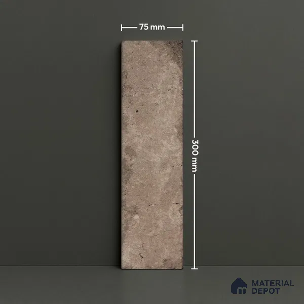Subway Wall & Floor Tile TL 05227 Urbanto Base Brown 12 x 3 inch Vitrified Matte Finish - 8 mm | 36 Random Faces | Suitable for Accent / Feature Walls, Bathroom, Kitchen Wall & Backsplashes (Sample)