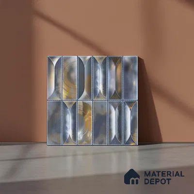Faux Subway Wall Tile TL 06355 B  Ocean Flow 12 inch x 12 inch Ceramic Matte Finish - 9.5 mm | Suitable for Accent / Feature Walls, Bathroom, Kitchen Wall & Backsplashes | Please Expect a Slight Variation of Pattern (Sample)